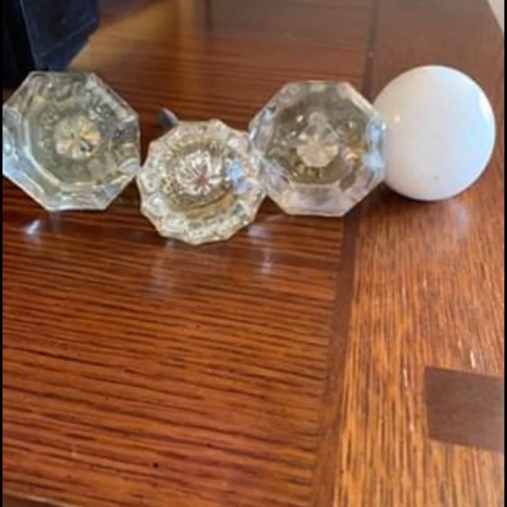 Vintage glass door knobs